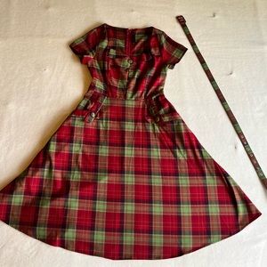 voodoo vixen unique vintage medium plaid swing dress